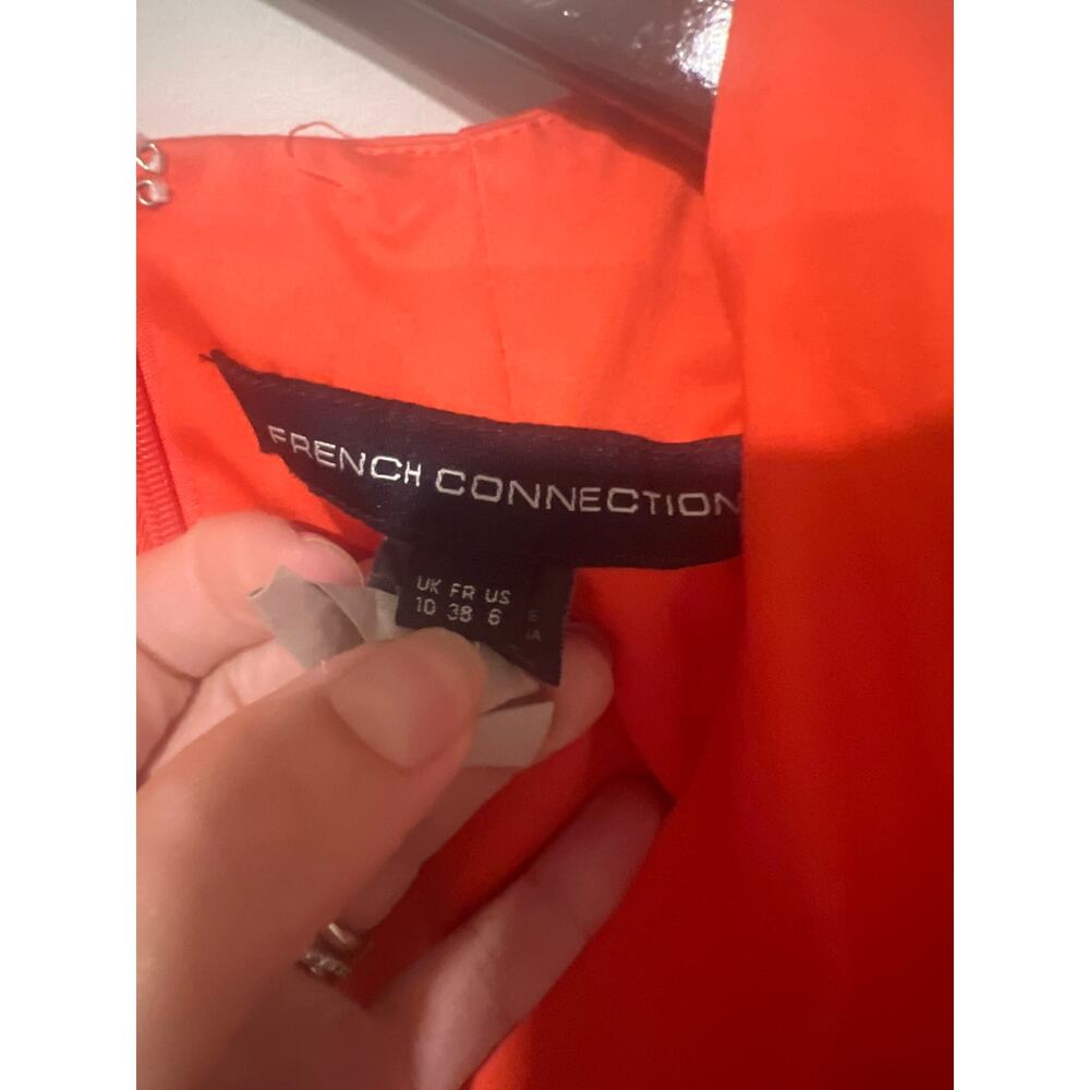 French Connection Orange Poplin Short Dress, Size 6, KB423 - Picture 3 of 5